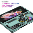 For Samsung Galaxy Z Fold3 5G Shockproof TPU + PC Phone Case with Rotating Holder(Dark Green)