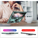 For Samsung Galaxy Z Fold3 5G Shockproof TPU + PC Phone Case with Rotating Holder(Dark Green)