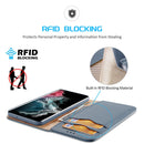 For Samsung Galaxy S22 Ultra 5G DUX DUCIS Hivo Series Cowhide Texture Leather Phone Case(Light Blue)