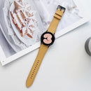 For Samsung Galaxy Watch4 40mm / 44mm Double-sided Leather Strap Watch Band(Yellow)