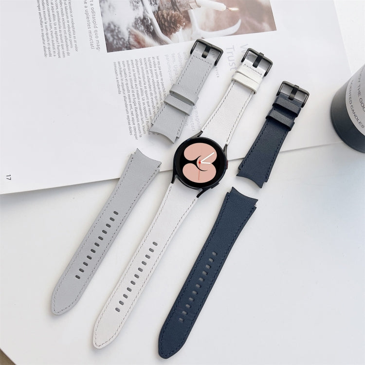 For Samsung Galaxy Watch4 40mm / 44mm Double-sided Leather Strap Watch Band(Green)