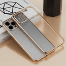 Electroplated Frosted Phone Case For iPhone 13 Pro Max(Gold)