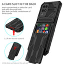 For OPPO A54 Armor Card PC + TPU Shockproof Phone Case with Card Slot & Invisible Holder(Black)