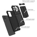 For OPPO A54 Armor Card PC + TPU Shockproof Phone Case with Card Slot & Invisible Holder(Black)