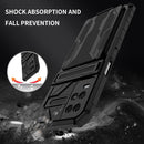 For OPPO A54 Armor Card PC + TPU Shockproof Phone Case with Card Slot & Invisible Holder(Black)