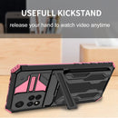 For Xiaomi Redmi Note 11 Pro Armor Card PC + TPU Shockproof Phone Case with Card Slot & Invisible Holder(Pink)