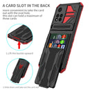 For Xiaomi Redmi Note 11 Pro Armor Card PC + TPU Shockproof Phone Case with Card Slot & Invisible Holder(Red)