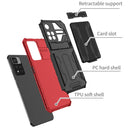 For Xiaomi Redmi Note 11 Pro Armor Card PC + TPU Shockproof Phone Case with Card Slot & Invisible Holder(Red)