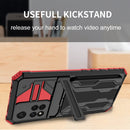 For Xiaomi Redmi Note 11 Pro Armor Card PC + TPU Shockproof Phone Case with Card Slot & Invisible Holder(Red)