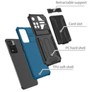For Xiaomi Redmi Note 11 Pro Armor Card PC + TPU Shockproof Phone Case with Card Slot & Invisible Holder(Blue)