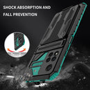 For Xiaomi Redmi Note 11 Pro Armor Card PC + TPU Shockproof Phone Case with Card Slot & Invisible Holder(Dark Green)