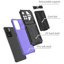 For Xiaomi Redmi Note 11 Pro Armor Card PC + TPU Shockproof Phone Case with Card Slot & Invisible Holder(Purple)