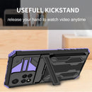 For Xiaomi Redmi Note 11 Pro Armor Card PC + TPU Shockproof Phone Case with Card Slot & Invisible Holder(Purple)