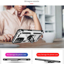 For OPPO Reno5 Z Shockproof TPU + PC Phone Protective Case with 360 Degree Rotating Holder(Silver)