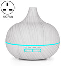 400ml Wood Texture Fragrance Machine Pointed Mouth Humidifier Automatic Alcohol Sprayer with Colorful LED Light, Plug Specification:UK Plug(White)
