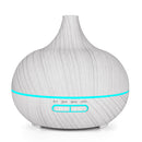 400ml Wood Texture Fragrance Machine Pointed Mouth Humidifier Automatic Alcohol Sprayer with Colorful LED Light, Plug Specification:UK Plug(White)