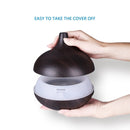 400ml Wood Texture Fragrance Machine Pointed Mouth Humidifier Automatic Alcohol Sprayer with Colorful LED Light, Plug Specification:UK Plug(White)