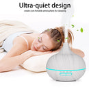 400ml Wood Texture Fragrance Machine Pointed Mouth Humidifier Automatic Alcohol Sprayer with Colorful LED Light, Plug Specification:UK Plug(White)