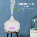 400ml Wood Texture Fragrance Machine Pointed Mouth Humidifier Automatic Alcohol Sprayer with Colorful LED Light, Plug Specification:UK Plug(Khaki)