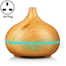 400ml Wood Texture Fragrance Machine Pointed Mouth Humidifier Automatic Alcohol Sprayer with Colorful LED Light, Plug Specification:UK Plug(Khaki)