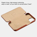 ICARER First Layer Cowhide Horizontal Flip Phone Case For iPhone 13 Pro(Red)