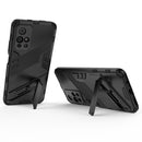For Xiaomi Redmi Note 11 China Punk Armor 2 in 1 PC + TPU Shockproof Phone Case with Invisible Holder(Black)
