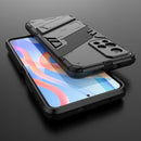 For Xiaomi Redmi Note 11 China Punk Armor 2 in 1 PC + TPU Shockproof Phone Case with Invisible Holder(Black)