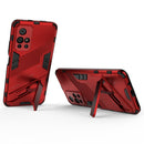 For Xiaomi Redmi Note 11 China Punk Armor 2 in 1 PC + TPU Shockproof Phone Case with Invisible Holder(Red)