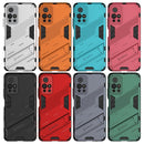 For Xiaomi Redmi Note 11 China Punk Armor 2 in 1 PC + TPU Shockproof Phone Case with Invisible Holder(Red)