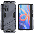 For Xiaomi Redmi Note 11 China Punk Armor 2 in 1 PC + TPU Shockproof Phone Case with Invisible Holder(Gray)