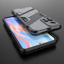 For Xiaomi Redmi Note 11 China Punk Armor 2 in 1 PC + TPU Shockproof Phone Case with Invisible Holder(Gray)