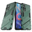 For Xiaomi Redmi Note 11 China Punk Armor 2 in 1 PC + TPU Shockproof Phone Case with Invisible Holder(Green)