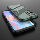 For Xiaomi Redmi Note 11 China Punk Armor 2 in 1 PC + TPU Shockproof Phone Case with Invisible Holder(Green)