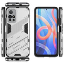 For Xiaomi Redmi Note 11 China Punk Armor 2 in 1 PC + TPU Shockproof Phone Case with Invisible Holder(White)