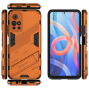 For Xiaomi Redmi Note 11 China Punk Armor 2 in 1 PC + TPU Shockproof Phone Case with Invisible Holder(Orange)