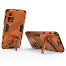 For Xiaomi Redmi Note 11 China Punk Armor 2 in 1 PC + TPU Shockproof Phone Case with Invisible Holder(Orange)