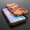 For Xiaomi Redmi Note 11 China Punk Armor 2 in 1 PC + TPU Shockproof Phone Case with Invisible Holder(Orange)