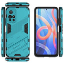 For Xiaomi Redmi Note 11 China Punk Armor 2 in 1 PC + TPU Shockproof Phone Case with Invisible Holder(Blue)