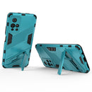 For Xiaomi Redmi Note 11 China Punk Armor 2 in 1 PC + TPU Shockproof Phone Case with Invisible Holder(Blue)