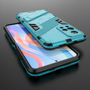 For Xiaomi Redmi Note 11 China Punk Armor 2 in 1 PC + TPU Shockproof Phone Case with Invisible Holder(Blue)
