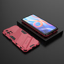 For Xiaomi Redmi Note 11 China Punk Armor 2 in 1 PC + TPU Shockproof Phone Case with Invisible Holder(Light Red)
