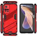For Xiaomi Redmi Note 11 Pro / Note 11 Pro+ Punk Armor 2 in 1 PC + TPU Shockproof Phone Case with Invisible Holder(Red)