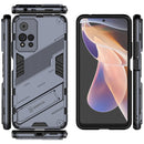 For Xiaomi Redmi Note 11 Pro / Note 11 Pro+ Punk Armor 2 in 1 PC + TPU Shockproof Phone Case with Invisible Holder(Gray)