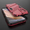 For Xiaomi Redmi Note 11 Pro / Note 11 Pro+ Punk Armor 2 in 1 PC + TPU Shockproof Phone Case with Invisible Holder(Light Red)