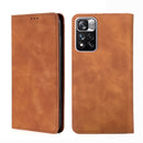 For Xiaomi Redmi Note 11 Pro Skin Feel Magnetic Horizontal Flip Leather Phone Case with Holder & Card Slots(Light Brown)