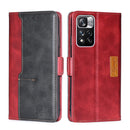 For Xiaomi Redmi Note 11 Pro Retro Texture Contrast Color Side Buckle Horizontal Flip Leather Phone Case with Holder & Card Slots & Wallet(Red+Black)