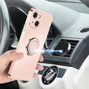 Electroplated Frosted TPU Ring Holder Phone Case For iPhone 13(Lavender Purple)