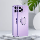 Electroplated Frosted TPU Ring Holder Phone Case For iPhone 13 Pro(Lavender Purple)