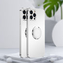 Electroplated Frosted TPU Ring Holder Phone Case For iPhone 13 Pro(White)