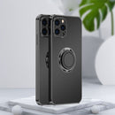 Electroplated Frosted TPU Ring Holder Phone Case For iPhone 13 Pro(Black)